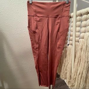 Lululemon Fast and Free Crop Pink Tights